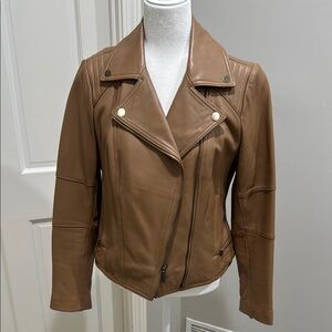 Michael Kors Brown Leather Women's Jacket